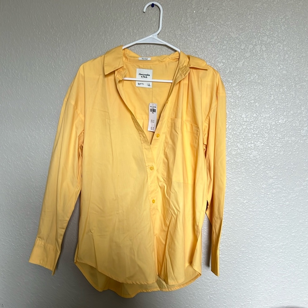 Oversized Yellow Poplin shirt